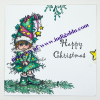 Dress Up - Christmas Tree A6 Red Rubber Stamp