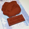 Winter Badger A6 Red Rubber Stamp