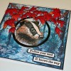 Winter Badger A6 Red Rubber Stamp