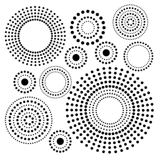 16 Circles Stencil 6 x 6