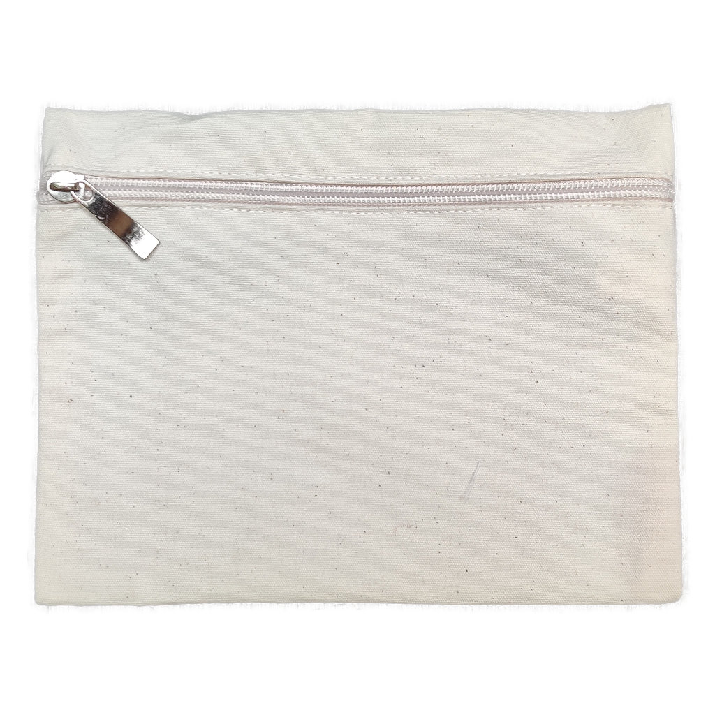 Natural Canvas Make-up Bag (210x160x10mm) - IndigoBlu